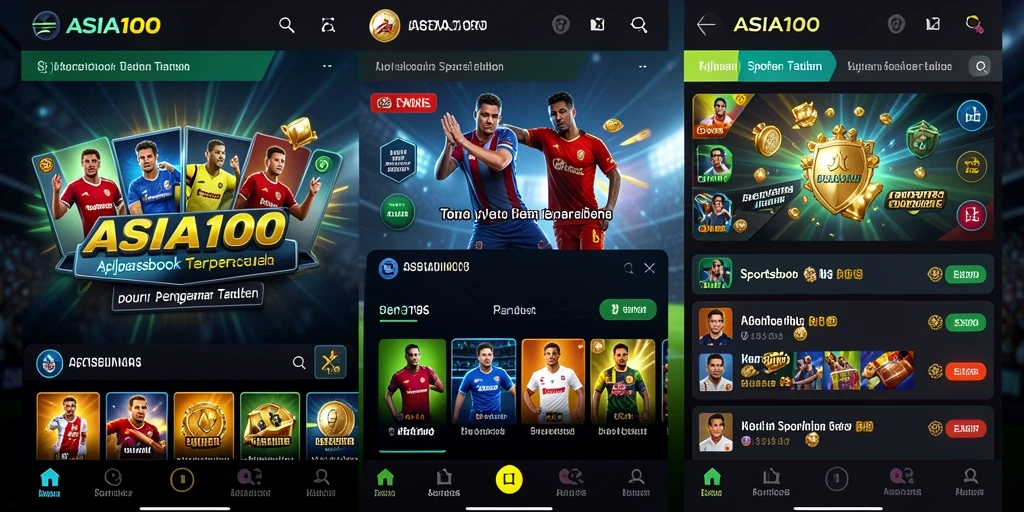 Tampilan antarmuka <strong>ASIA100</strong> yang modern dan intuitif untuk taruhan olahraga.