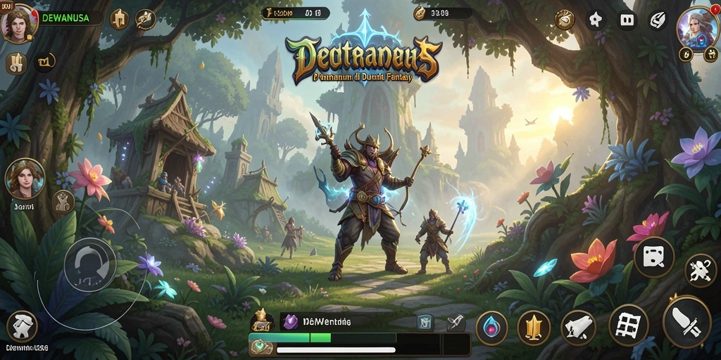 Tangkapan layar DEWANUSA menampilkan pertempuran seru Tower Defense.