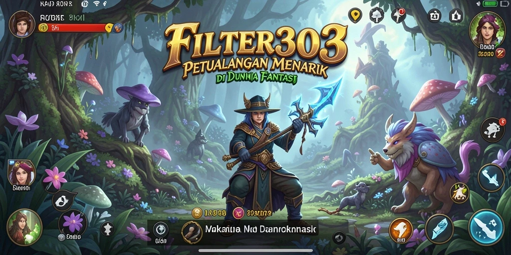 Screenshot menunjukkan gameplay yang mendebarkan dalam dunia fantasi FILTER303.