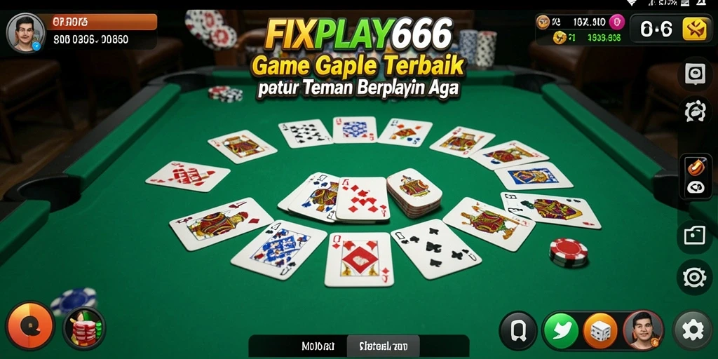 Screenshot FIXPLAY666 menampilkan gameplay Gaple yang seru dan interaktif.