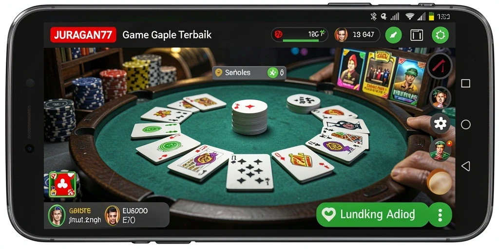 Tampilan gameplay seru JURAGAN77 yang mendebarkan dalam permainan Gaple.