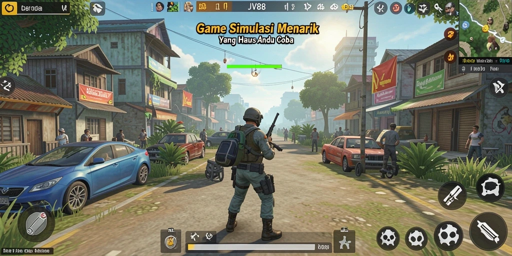 Tampilan gameplay menarik dalam JV88 dengan detail visual yang menawan.