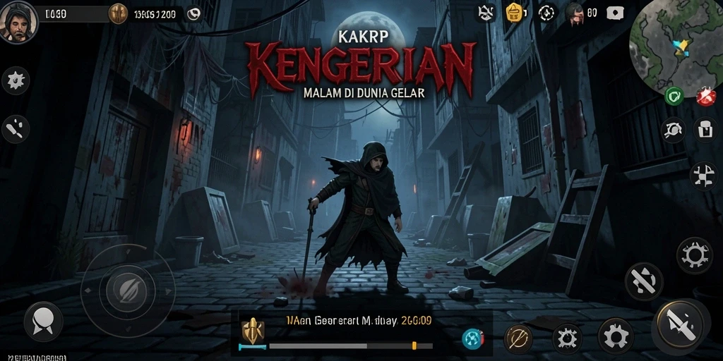 Gameplay menyeramkan KAKRP dengan suasana gelap dan mencekam.