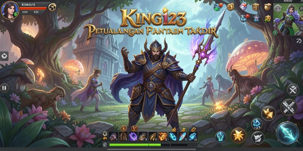 Screenshot utama KING123 menampilkan momen pertarungan epik RPG.