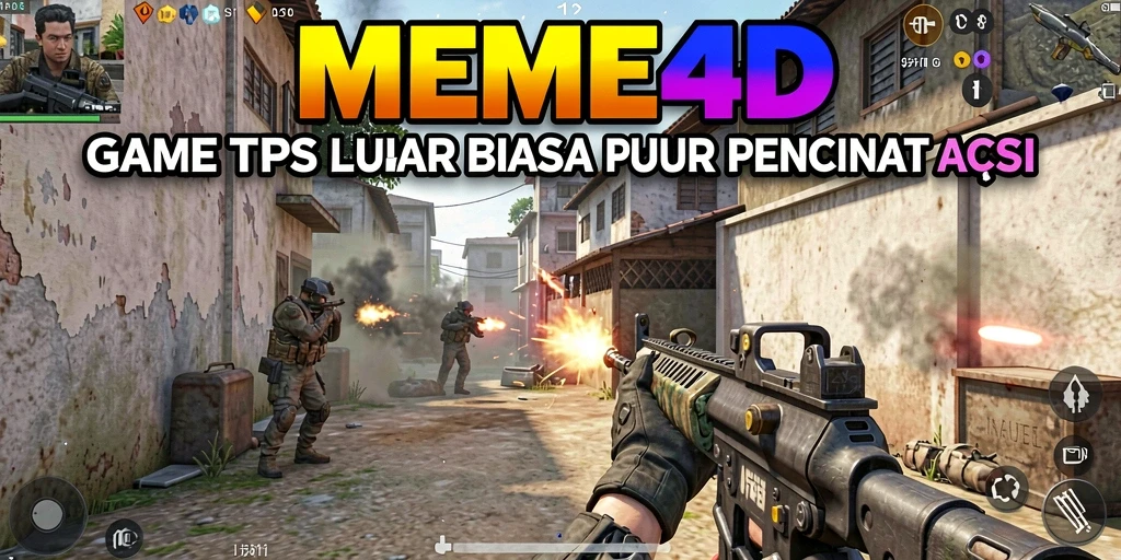 Screenshot gameplay MEME4D menampilkan aksi seru dalam game TPS.