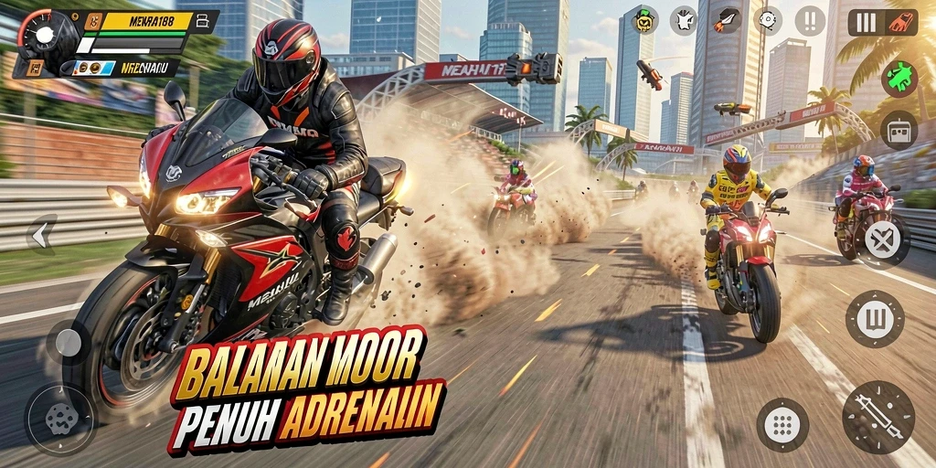 Gameplay menegangkan di jalur balapan MENARA188.