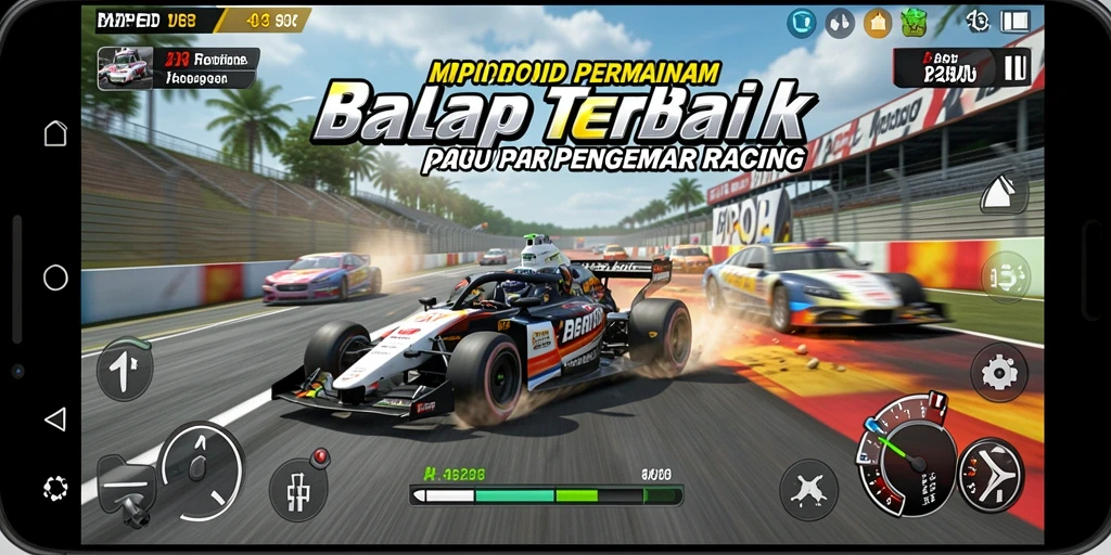 Tampilan gameplay Racing MPOID yang mendebarkan dan penuh aksi.