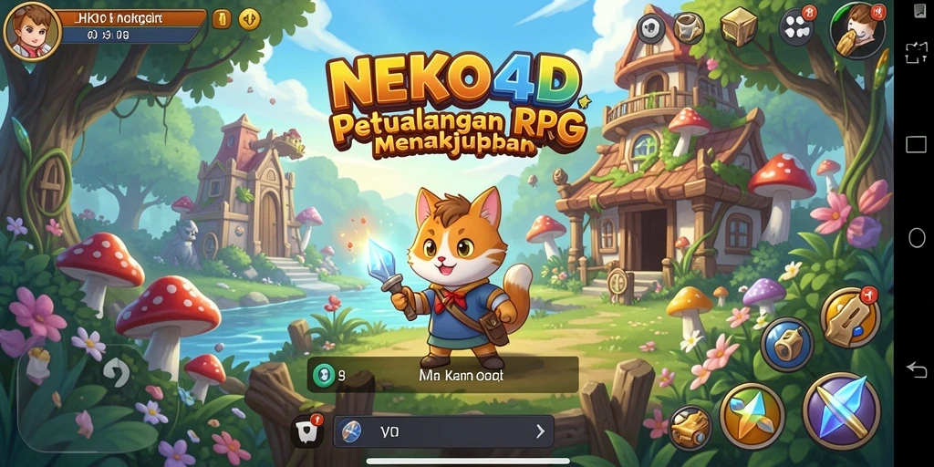 Tangkapan layar gameplay NEKO4D menampilkan pertarungan seru dalam dunia RPG.