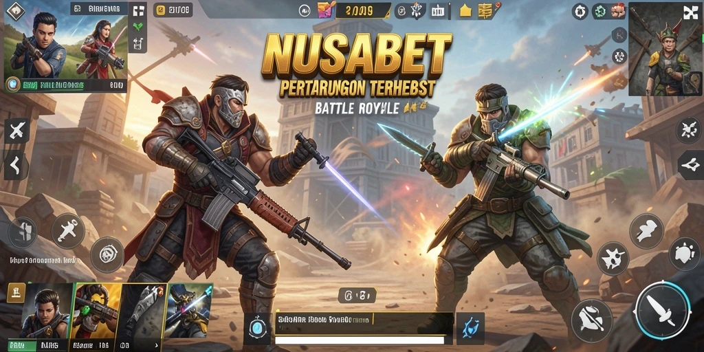 Gameplay NUSABET yang seru dan menegangkan dalam pertarungan Battle Royale.