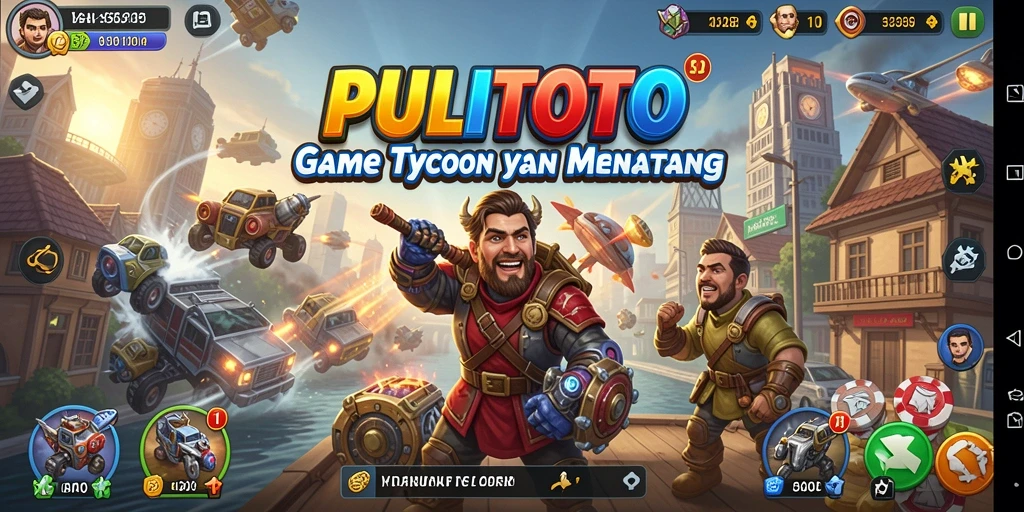 Screenshot PULITOTO menampilkan aksi seru dalam menjalankan bisnis Tycoon.