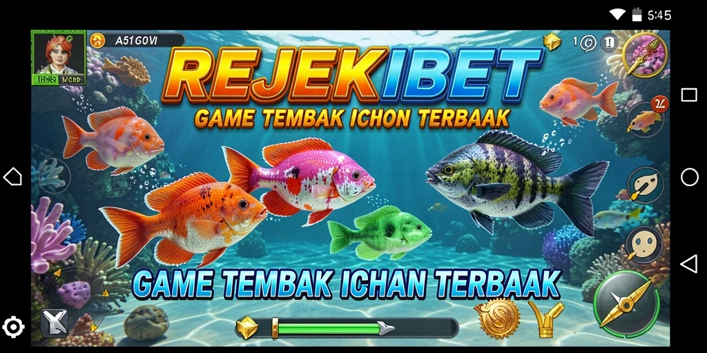 Tampilan gameplay seru dari REJEKIBET dengan berbagai jenis ikan.