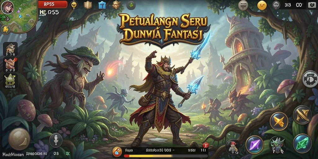 Tampilan gameplay RP55 menampilkan aksi petualangan yang mendebarkan.