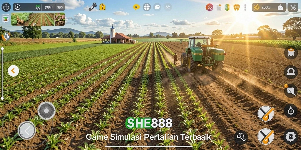Tampilan menarik dari gameplay pertanian SHE888.