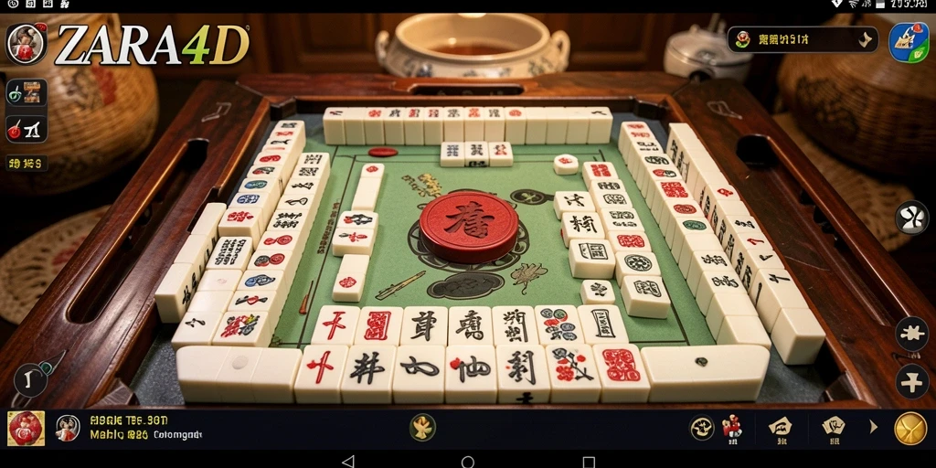 Tampilan gameplay ZARA4D yang seru dengan papan Mahjong.